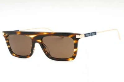 Pre-owned Gucci Gg1437s-003-55 Sunglasses Size 55mm 145mm 17mm Havana Men In Brown
