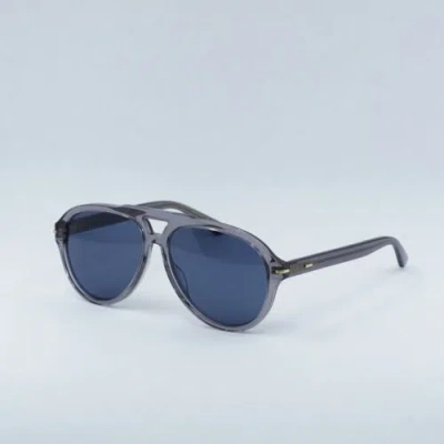 Pre-owned Gucci Gg1443s 005 Transparent Grey/blue 58-14-145 Sunglasses