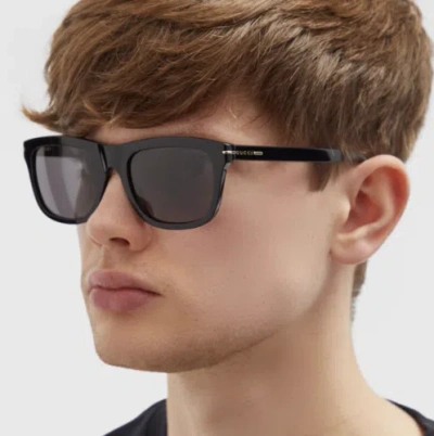 Pre-owned Gucci Gg1444s-001 Black Sunglasses In Gray