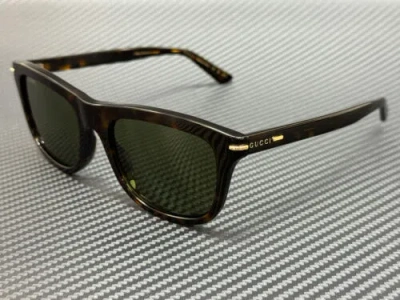 Pre-owned Gucci Gg1444s 002 Havana Brown Green Large 55 Mm Sunglasses