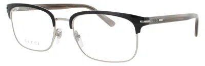 Gucci Gg1448o Men's Metal Eyeglasses, Size 56-19-145 In 003 - Havana/silver / Demo