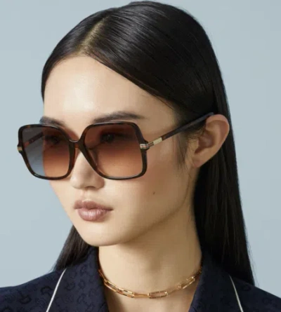 Pre-owned Gucci Gg1448sa-002 Havana Sunglasses In Brown