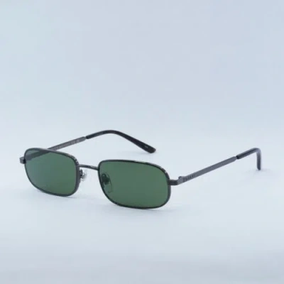 Pre-owned Gucci Gg1457s 003 Dark Ruthenium/bottle Green 57-19-145 Sunglasses