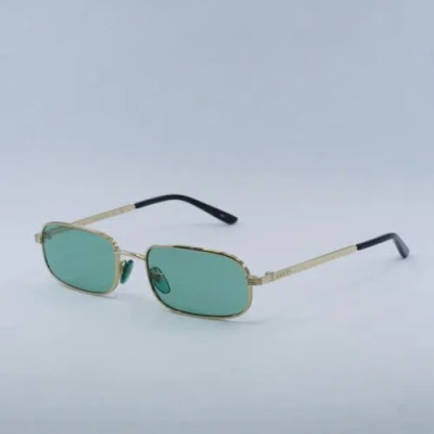 Pre-owned Gucci Gg1457s 005 Gold/green 57-19-145 Sunglasses