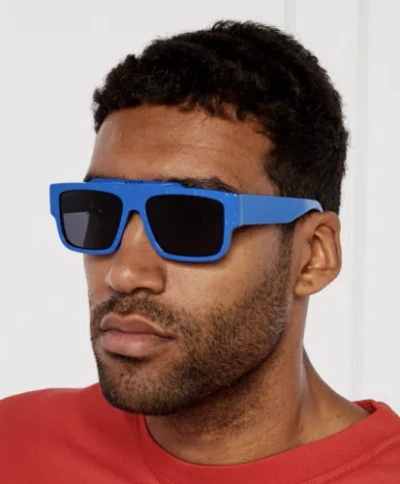 Pre-owned Gucci Gg1460s - 008 Monogram Print Blue Sunglasses