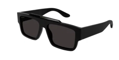 Pre-owned Gucci Gg1460s 001 Black/grey Square Men's Sunglasses In Gray