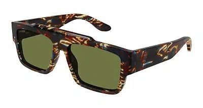 Pre-owned Gucci Gg1460s-002 Havana Sunglasses In Green