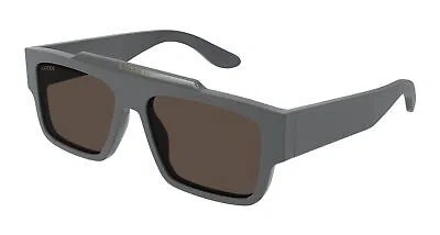 Pre-owned Gucci Gg1460s-003 Grey Sunglasses In Brown