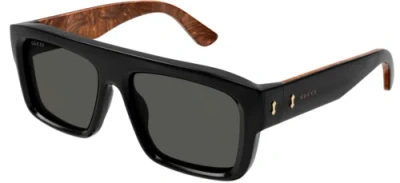 Pre-owned Gucci Gg1461s-001 Square Black In Gray