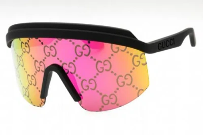 Pre-owned Gucci Gg1477s-004-99 Sunglasses Size 99mm 130mm 1mm Black Women In Pink