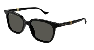 Pre-owned Gucci Gg1493s 001 Black/grey Square Men's Sunglasses In Gray