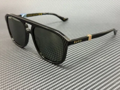 Pre-owned Gucci Gg1494s 001 Black Grey Men's Large 57 Mm Sunglasses In Gray