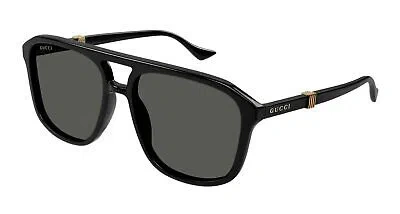 Pre-owned Gucci Gg1494s-001 Black Sunglasses In Gray