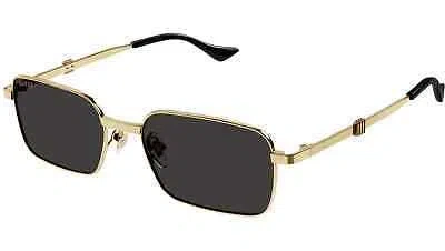 Pre-owned Gucci Gg1495s-001 Square Gold In Gray