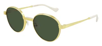 Pre-owned Gucci Gg1495s Gold/grey (001) Sunglasses In Green
