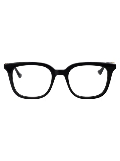 Gucci Web-stripe Square-frame Glasses In Black
