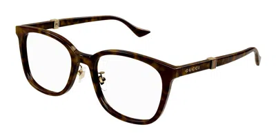 Gucci Gg1500ok Asian Fit Men's Glasses, Tortoiseshell, Size 53 In Brown