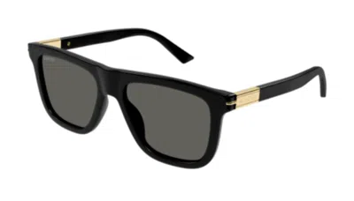 Pre-owned Gucci Gg1502s 001 Black/grey Soft Square Men's Sunglasses In Gray