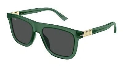 Pre-owned Gucci Gg1502s-003 Green Sunglasses In Gray