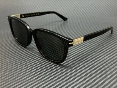 Pre-owned Gucci Gg1505sk 001 Black Grey Men's Large 55 Mm Sunglasses In Gray