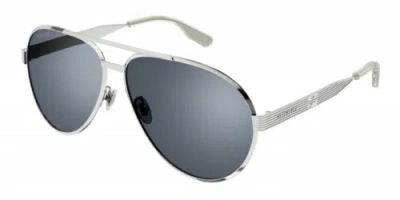 Pre-owned Gucci Gg1513s-003 Pilot Silver In Gray