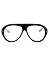 Gucci Stylish Rectangular Sunglasses For Men In 004 Black Gold Transparent