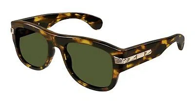 Pre-owned Gucci Gg1517s-003 Havana Sunglasses In Green