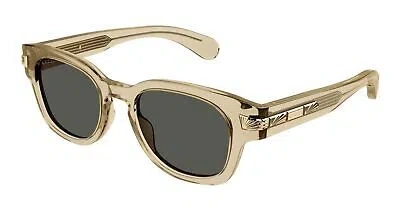Pre-owned Gucci Gg1518s-004 Brown Sunglasses In Gray