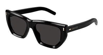 Pre-owned Gucci Gg1520s-001-53 Black Sunglasses In Gray