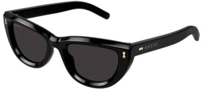Pre-owned Gucci Gg1521s-001 Cat Eye Black In Gray
