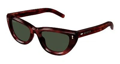 Pre-owned Gucci Gg1521s-002 Havana Sunglasses In Green
