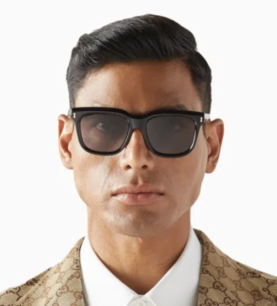 Pre-owned Gucci Gg1523s-001 Black Sunglasses In Gray