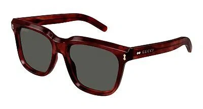 Pre-owned Gucci Gg1523s-002 Havana Sunglasses In Gray