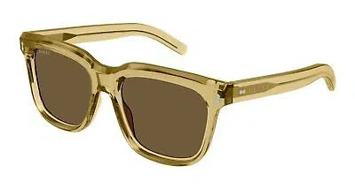 Pre-owned Gucci Gg1523s-004 Yellow Sunglasses In Brown