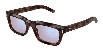 Pre-owned Gucci Gg1524s-005  Havana Havana Violet Sunglasses In  Logo On Lens