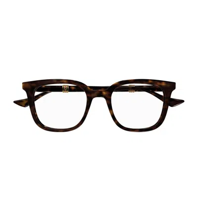 Gucci Gg1525o Linea Web 002 Havana Trasparent Glasses In Brown