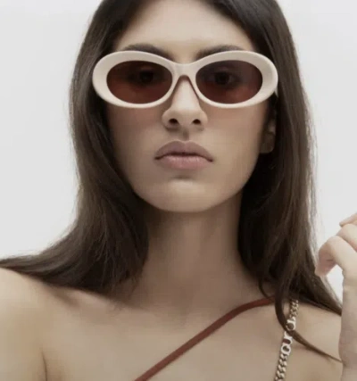 Pre-owned Gucci Gg1527s-004 Beige Sunglasses In Brown