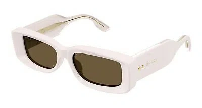 Pre-owned Gucci Gg1528s-003 Ivory Sunglasses In Brown
