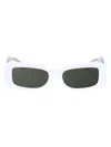 Gucci Womens White Gg1661s Rectangle-frame Acetate Sunglasses In 004 Light Blue Light Blue Grey