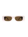 Gucci Logo-engraved Rectangle-frame Sunglasses In Pink