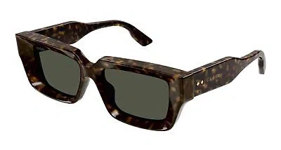 Pre-owned Gucci Gg1529s-002 Havana Sunglasses In Green