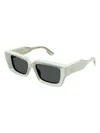 Gucci Grey Rectangular Unisex Sunglasses Gg1529s 003 54 In Green