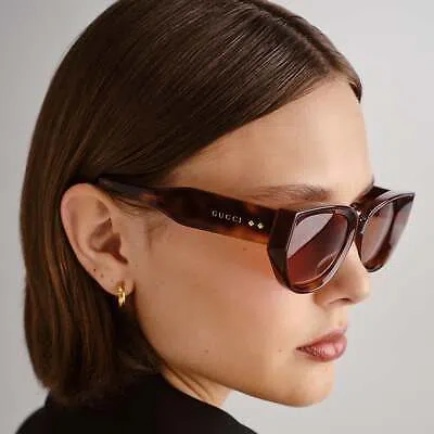 Pre-owned Gucci Gg1532sa-002 Havana Sunglasses