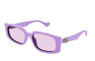 Pre-owned Gucci Gg1534s-004-55 Purple Sunglasses