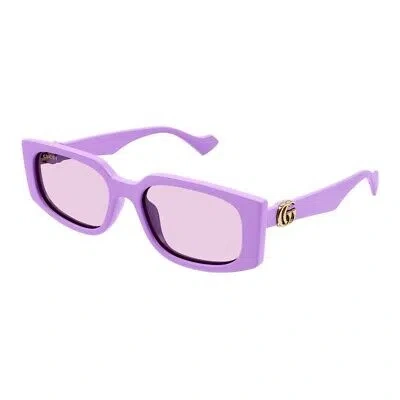 Pre-owned Gucci Gg1534s-004-55 Violet Sunglasses In Purple