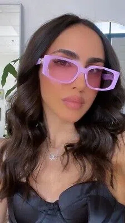 Pre-owned Gucci Gg1534s-004-55 Violet Sunglasses In Purple