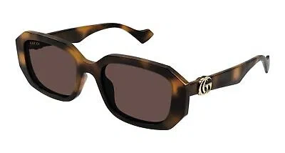 Pre-owned Gucci Gg1535s-002 Havana Sunglasses In Brown