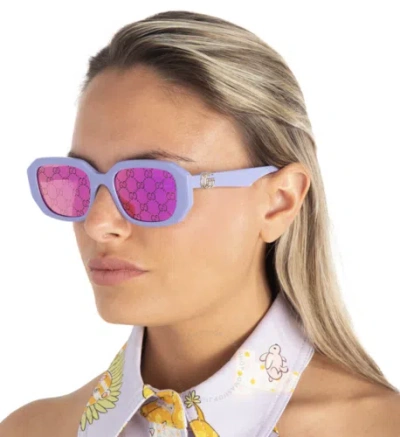 Pre-owned Gucci Gg1535s-004 Violet Sunglasses In Purple
