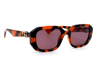 Pre-owned Gucci Gg1535s 005 Tortoise Orange Violet Lens Authentic Sunglasses 54-20 In Purple