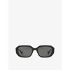 Gucci Womens Black Gg1535s Rectangular-frame Acetate Sunglasses In Black